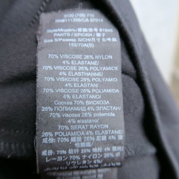 TORY BURCH Ponte Flare Black Pants Size S Gold-Tone Buttons Pull On Stretch - Picture 9 of 9